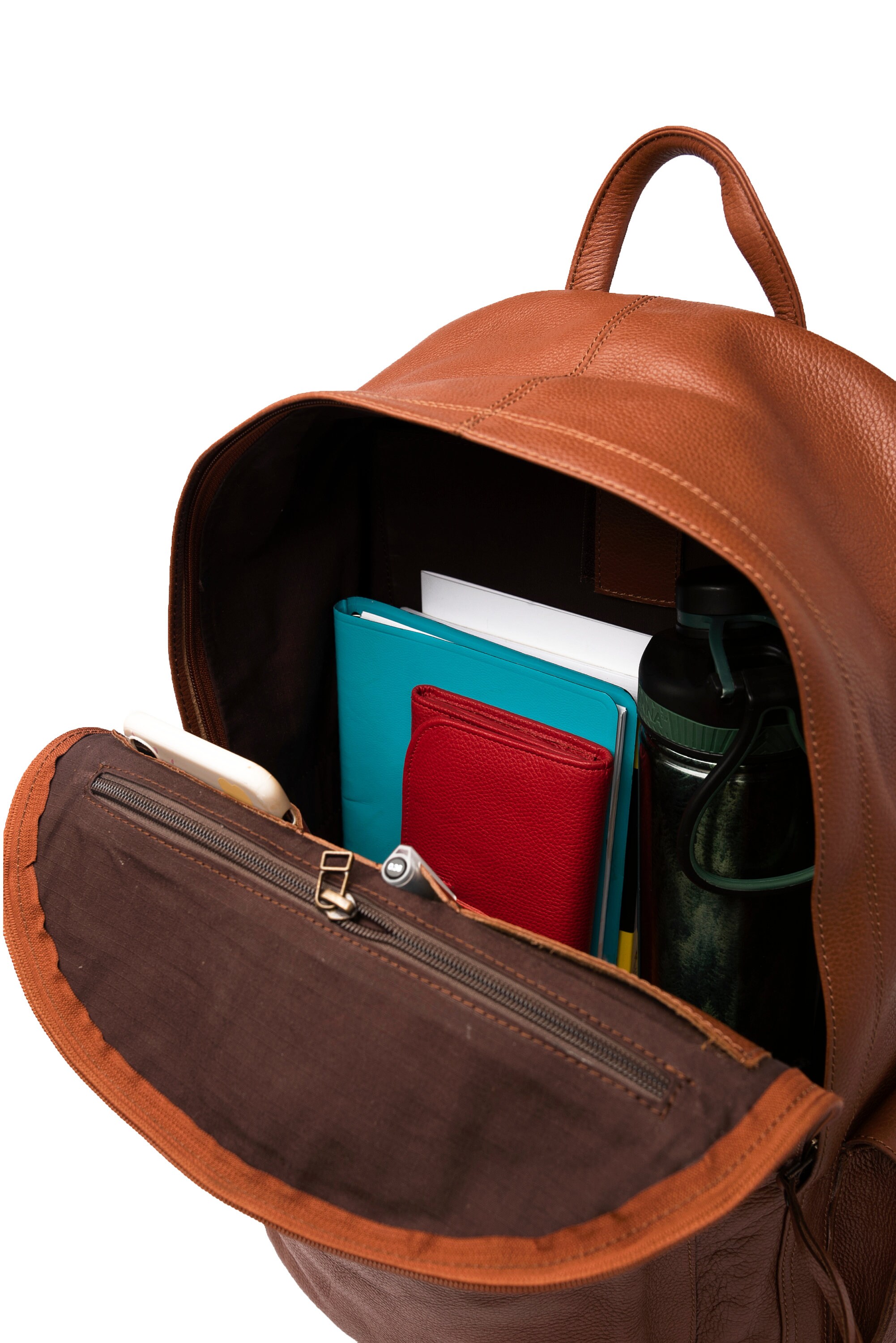 Full Grain Leather Backpack Fits 17 Laptop Distressed Etsy