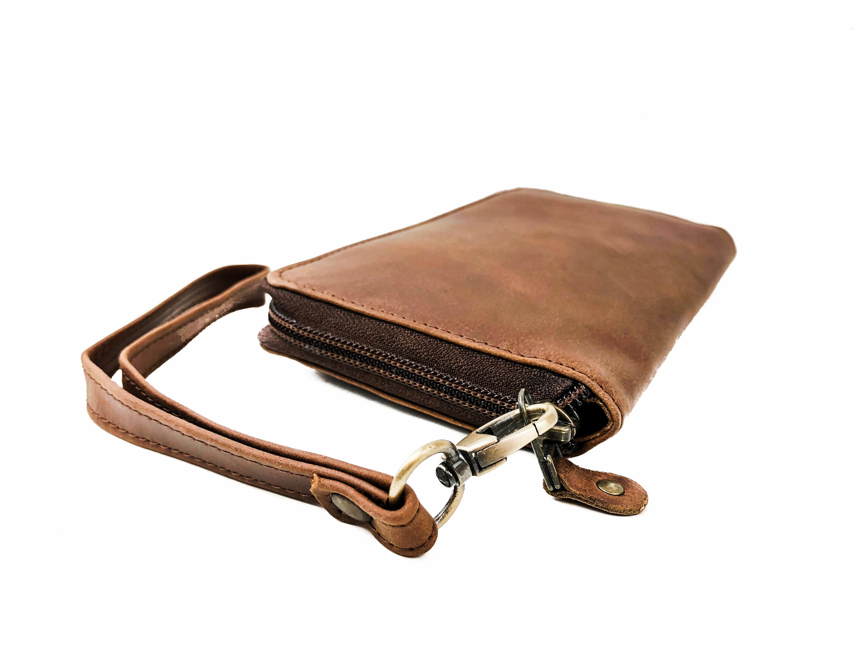 Leather Wallet Women, Zip Around Personalized Travel Wallet With