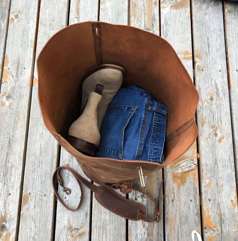 Leather Duffle Bag Men Personalized Military Style Travel Etsy