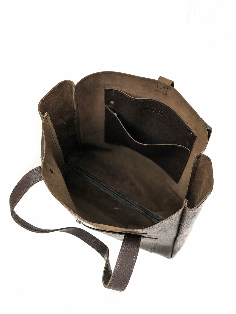 Gifts For Women Laptop Bag Leather Tote Large Bucket Bag Personalized Leather Tote Full Grain Leather Tote Bag Brown Tote With Pocket