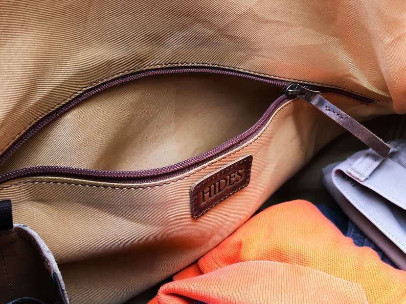 Full Grain Leather Duffle Bag, Personalized Leather Duffel Travel Weekender Luggage Overnight Bag, Christmas Gifts For Him, Monogram Bag image 8