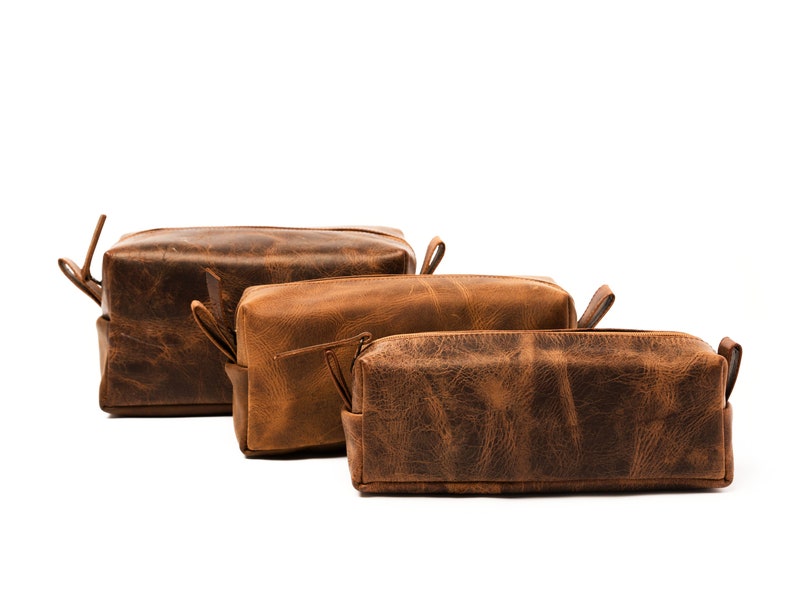 Leather Dopp Kit Bag Personalized Leather Toiletry Bag Etsy