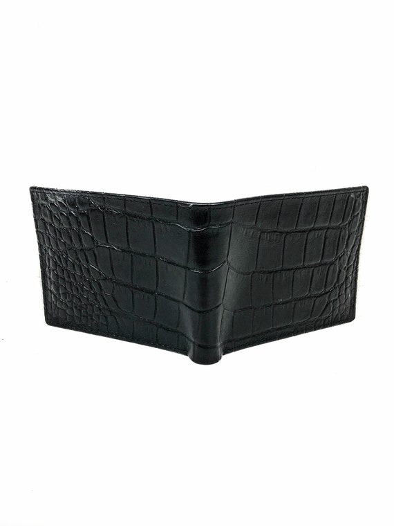 Crocodile Print Leather Wallet Full Grain Leather Wallet 