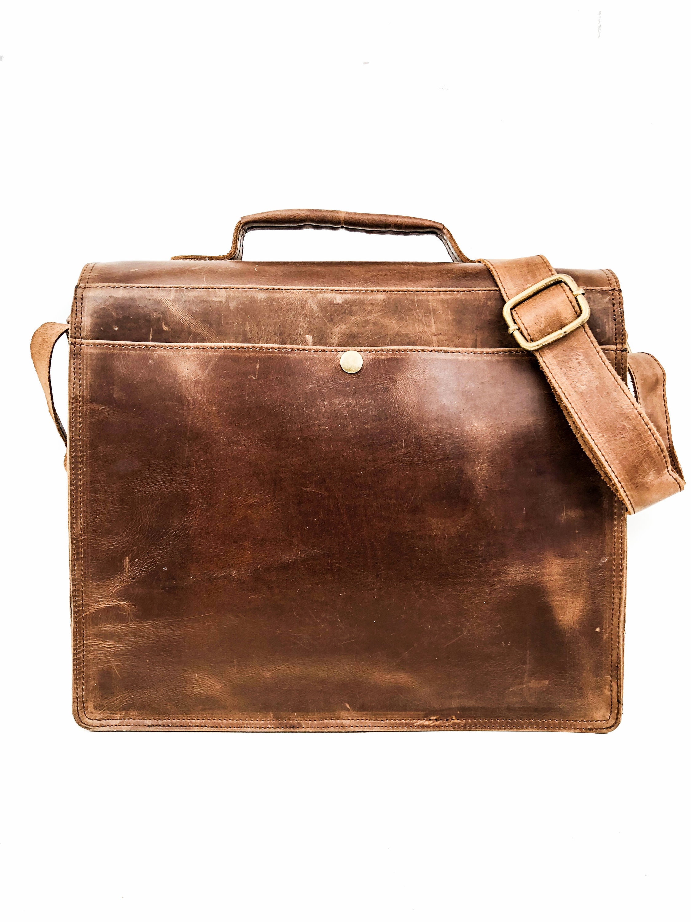 Genuine Brown Leather Messenger Bag — High On Leather