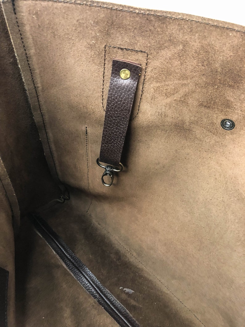 Gifts For Women Laptop Bag Leather Tote Large Bucket Bag Personalized Leather Tote Full Grain Leather Tote Bag Brown Tote With Pocket