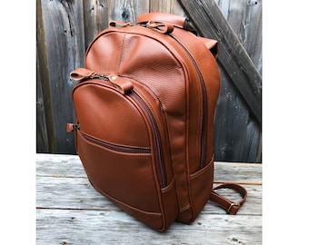 Mochila de cuero - Mochila para portátil de 15 pulgadas, Mochilas para mujer, Mochilas para hombre, Mochila de viaje, Mochila escolar, Hecha a mano,