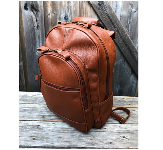 Leather Backpack Laptop Bag 15 Inches Knapsack Rucksack 