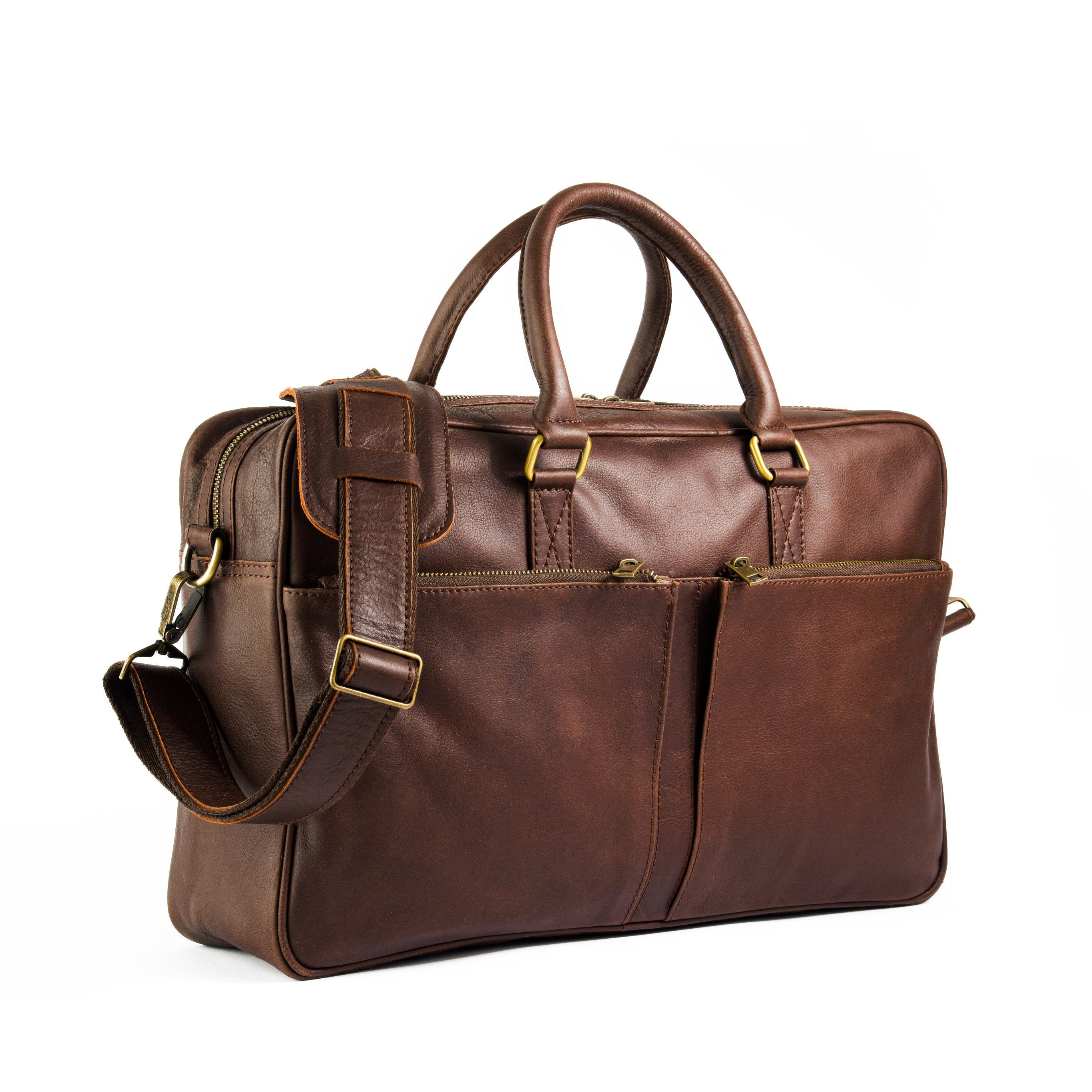 Leather Briefcase For Men Personalized Full Grain Leather Etsy