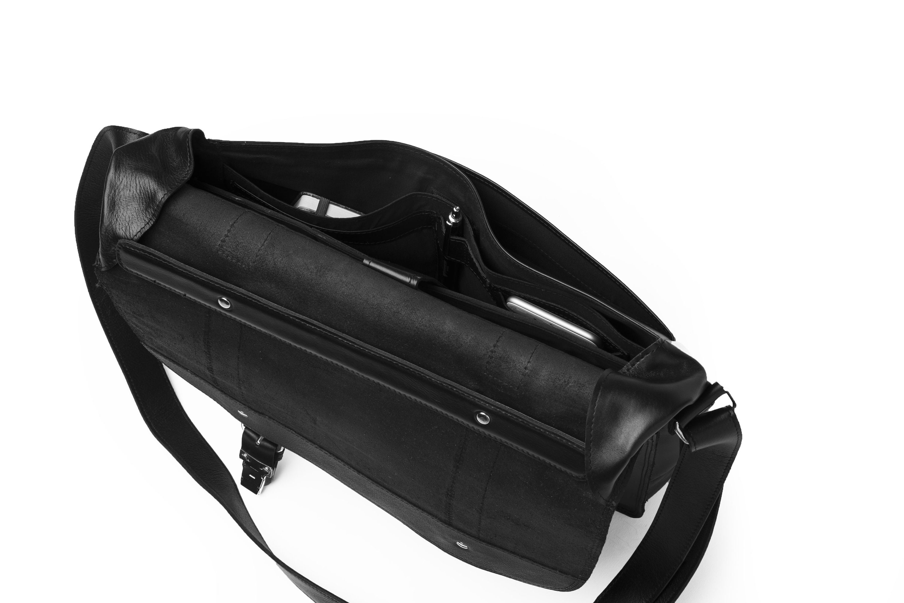 Leather Messenger Bag Men / Leather Briefcase Fits 15.6