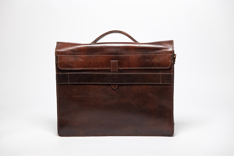 Leather Briefcase Men Personalized Full Grain Leather Laptop Etsy