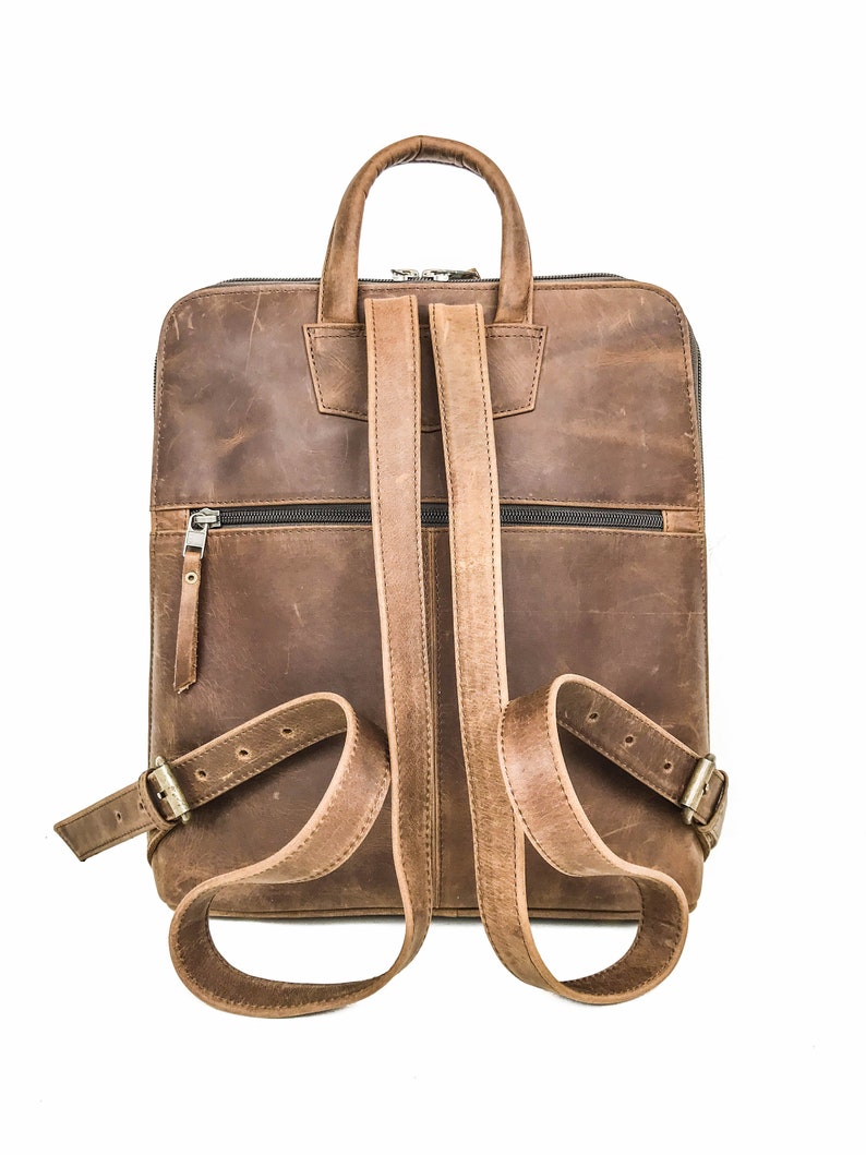 distressed leather backpack for womens