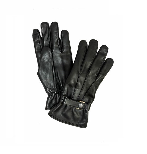 Puno smal børn Leather Winter Gloves Men Black Leather Gloves Mens Leather - Etsy Denmark