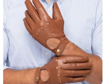 Guantes de conducir de cuero para hombre, guantes con pantalla táctil, guantes de motociclista de suave piel de cordero, regalos para él, regalos de aniversario de cuero, regalos de Navidad
