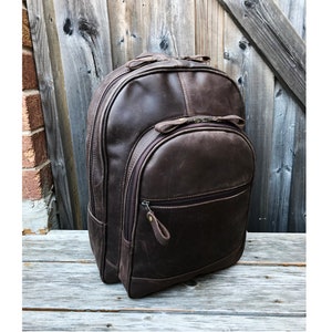 Sac à dos en cuir - Sac pour ordinateur portable 15 pouces, sac à dos pour ordinateur portable, sac à dos pour femme, sac à dos pour homme, sac à dos de voyage, école fait main