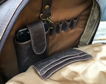 Leather Backpack Laptop Bag 15 Inches Knapsack Rucksack