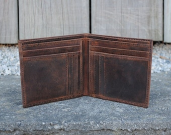 Full Grain Leather Wallet, Personalized Leather Wallet, Distressed Leather Wallet, Bifold Wallet Men, Slim Wallet Unisex, Handmade Wallet
