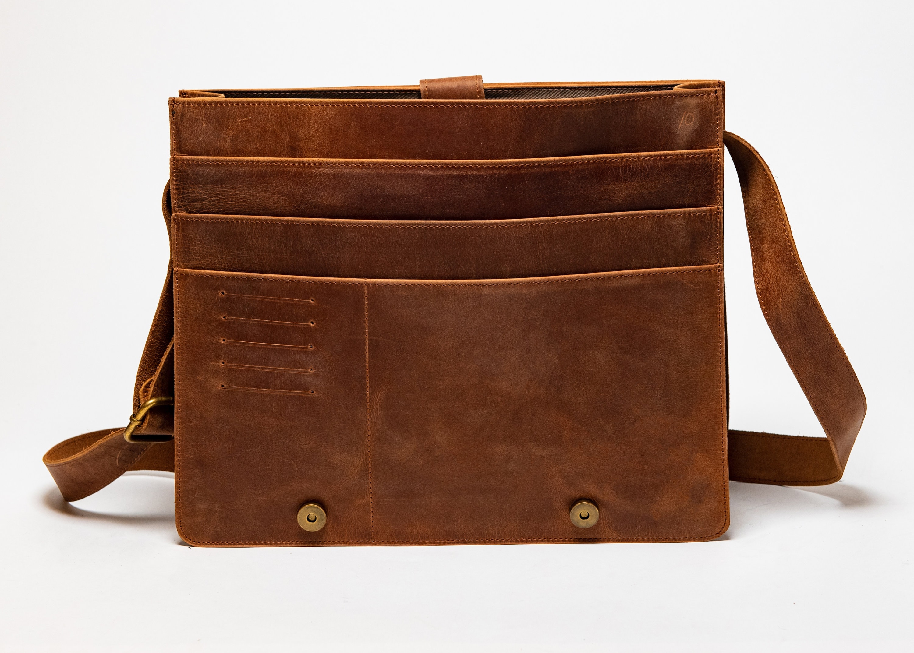 Full Grain Leather Messenger Bag Brown Leather Laptop Bag Etsy UK