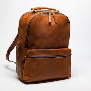 Sac à dos en cuir, Sac à dos en cuir pour ordinateur portable, Sac à dos pour ordinateur portable, Cartable, Sac à dos à dos, Sacs de voyage, Sac à dos en cuir pleine fleur, Fait main