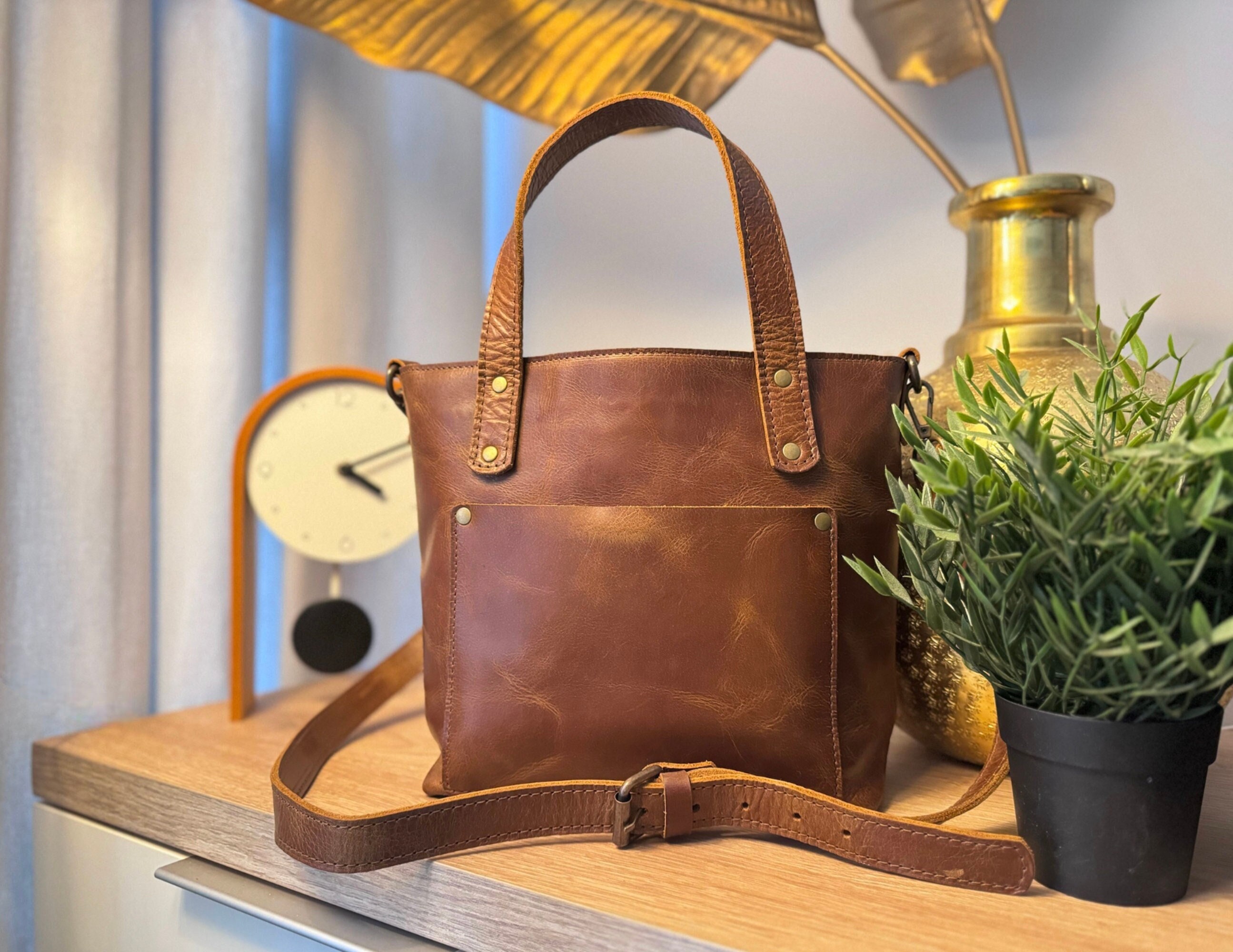 Multi Pocket Handbag Leather - Etsy