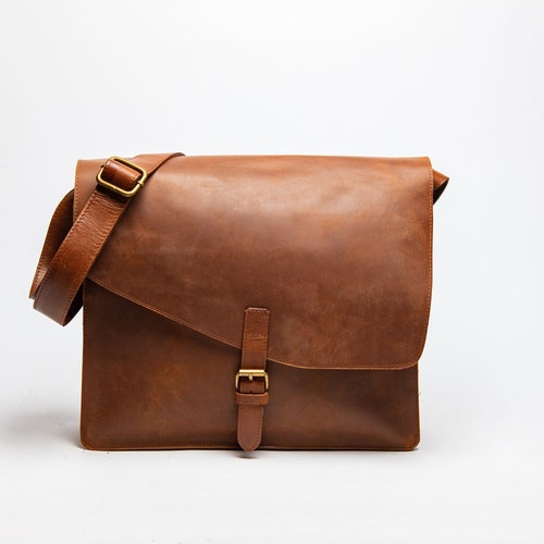 Leather Messenger Bag for Men Women Leather Crossbody Bag - Etsy