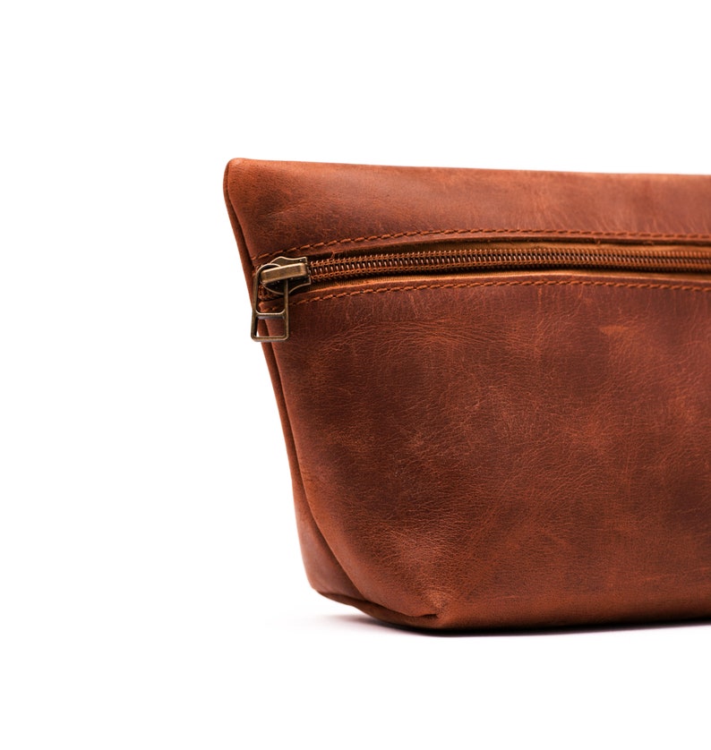 personalized leather cosmetic bag