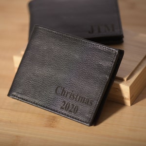 Cartera de cuero para hombre, regalos de aniversario de cuero, cartera de cuero personalizada, cartera con monograma para hombre, para él, papá, novio, cartera personalizada imagen 5