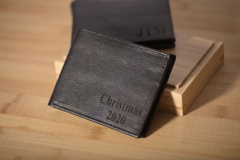 Cartera de cuero para hombre, regalos de aniversario de cuero, cartera de cuero personalizada, cartera con monograma para hombre, para él, papá, novio, cartera personalizada imagen 5