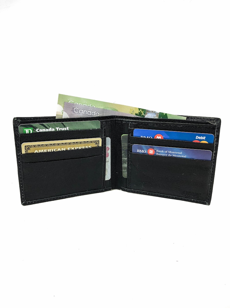 Full Grain Leather Wallet Personalized Leather Wallet Black Etsy