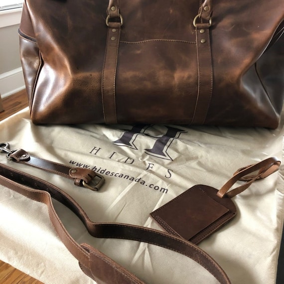 Handmade Men's Travel Bag, Pull Up Leather Duffle Bag, Weekender  CARRY-ON BAG