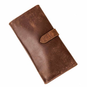 Personalized Full Grain Leather Trifold Wallet for Women - Fits Checkbook, iPhone, Cards - Minimalist Design, Cash Organizer - Ladies' Gift image 4