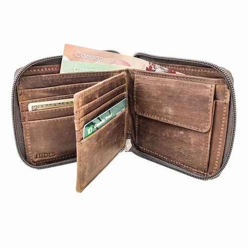 zip up wallet mens