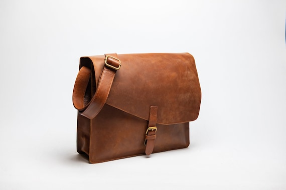 Personalized leather store messenger bags