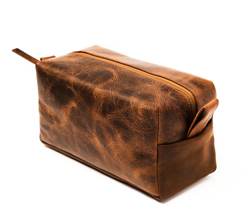 Leather Dopp Kit Bag Personalized Leather Toiletry Bag Etsy