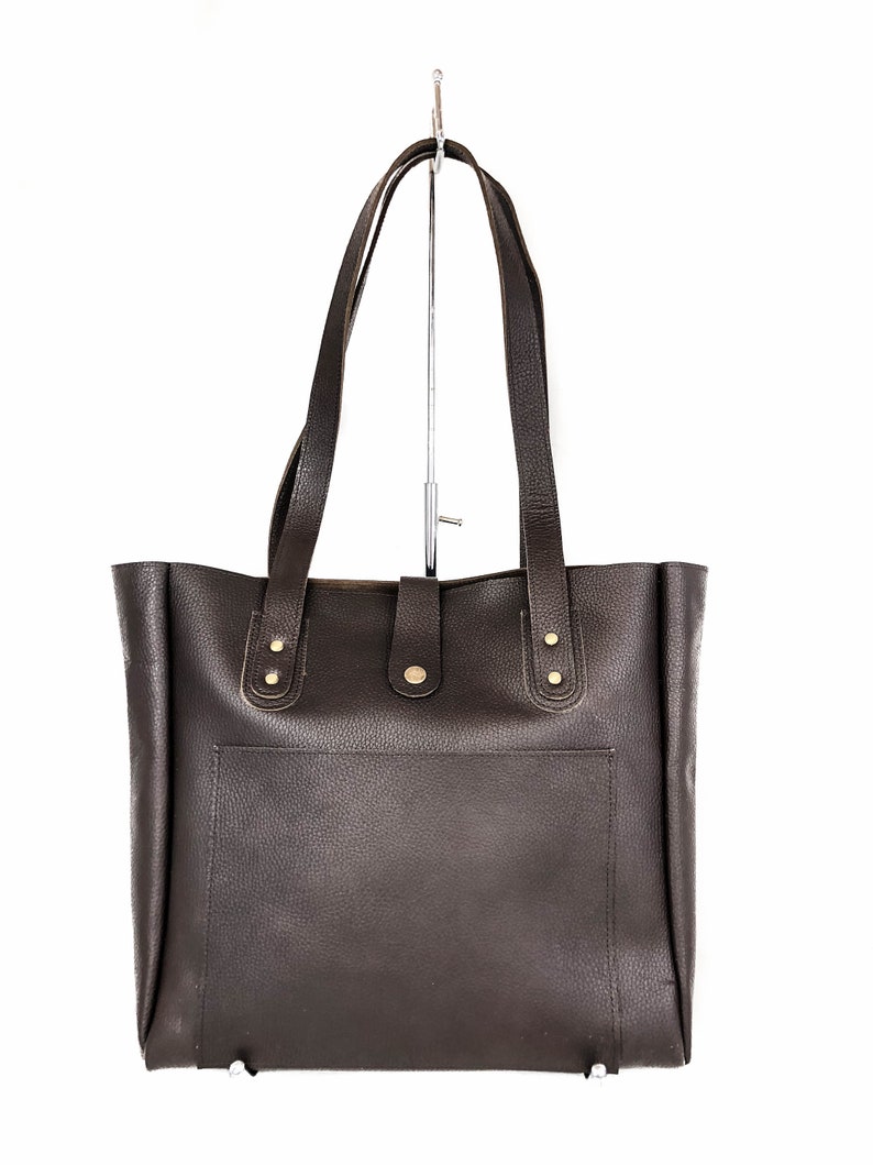 Gifts For Women Laptop Bag Leather Tote Large Bucket Bag Personalized Leather Tote Full Grain Leather Tote Bag Brown Tote With Pocket