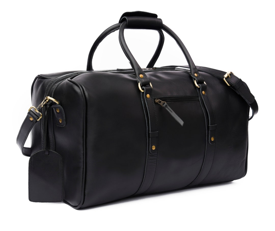 Full Grain Leather Duffle Bag, Personalized Leather Duffel Travel ...