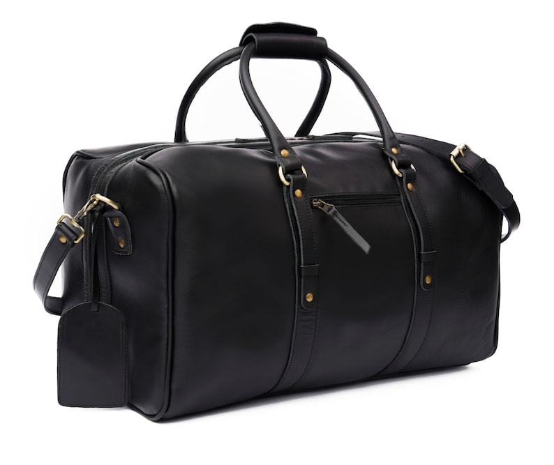 Full Grain Leather Duffle Bag, Personalized Leather Duffel Travel Weekender Luggage Overnight Bag, Christmas Gifts For Him, Monogram Bag image 1
