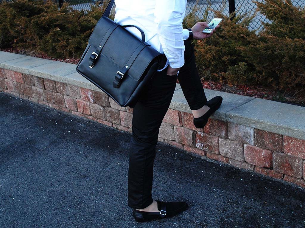 Leather Messenger Bag Men / Leather Briefcase Fits 15.6