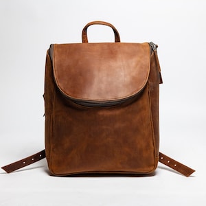 Leather Backpack for Women / Full Grain Leather Knapsack Rucksack ...