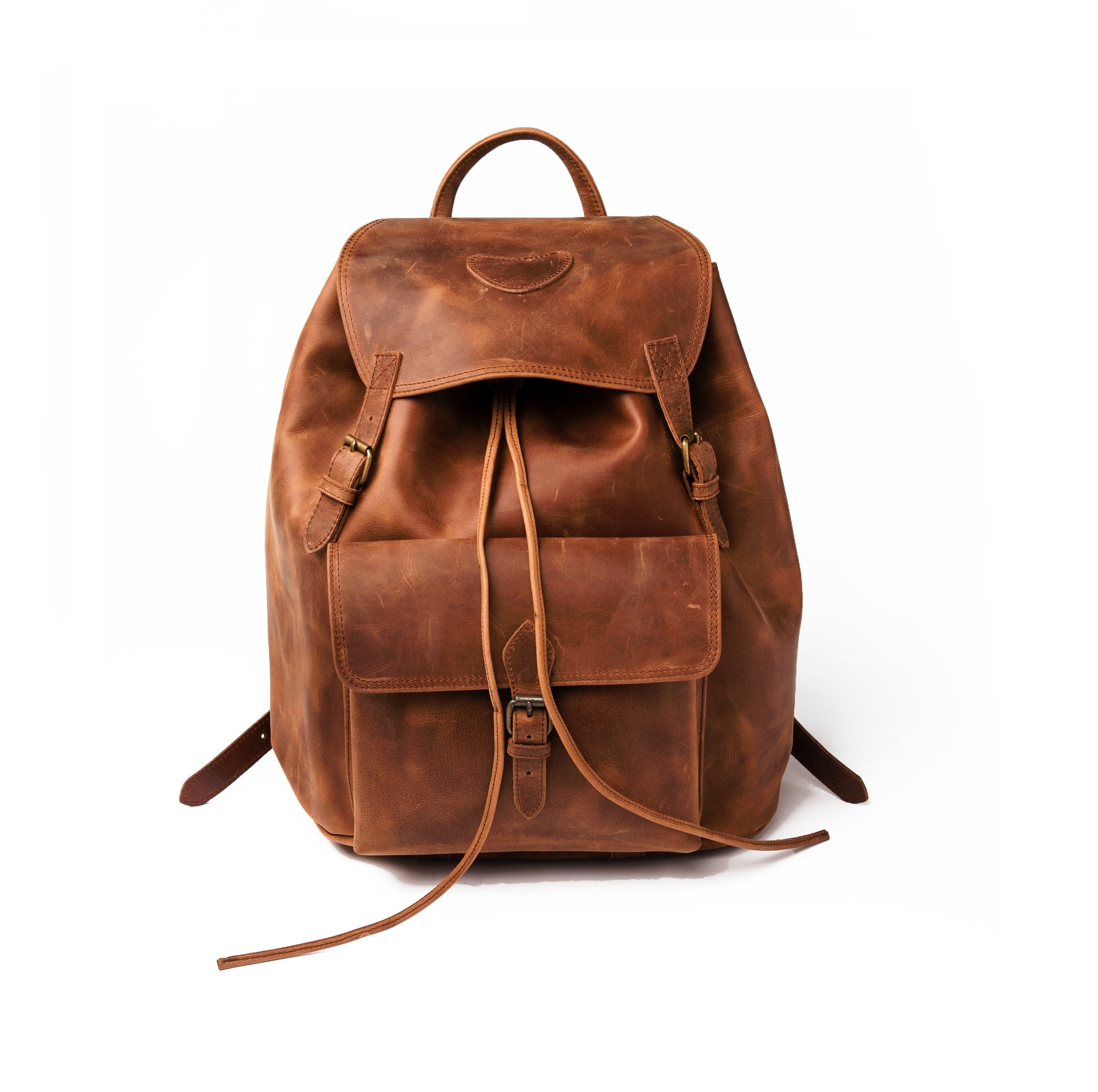 full grain leather backpack
