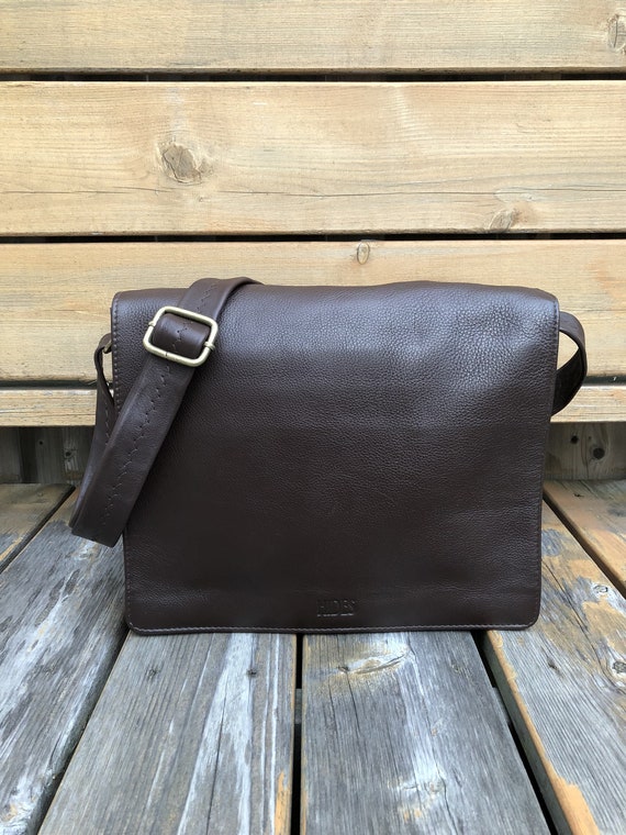 vegetable tanned leather messenger bag