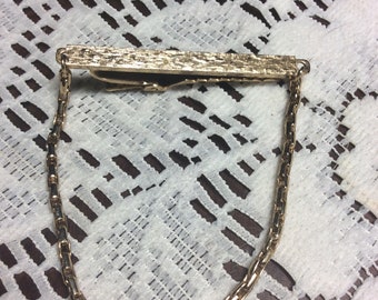 Gold Tone Anson Tie Clip and Chain