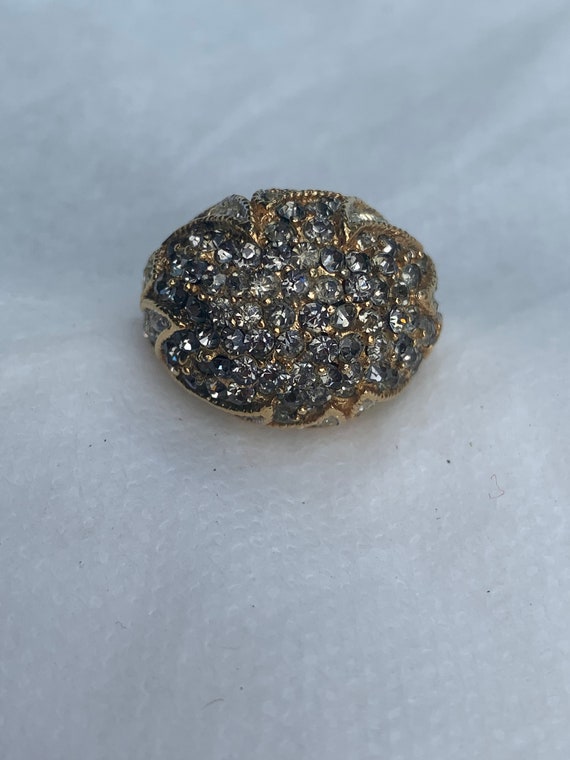 Vendome adjustable tuxedo flame  rhinestone ring