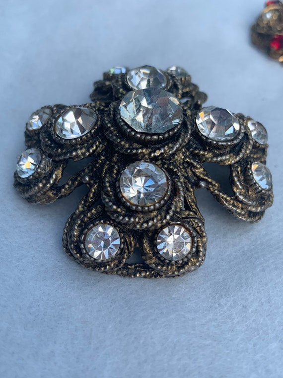 HAR Maltese cross rhinestone brooch - image 2