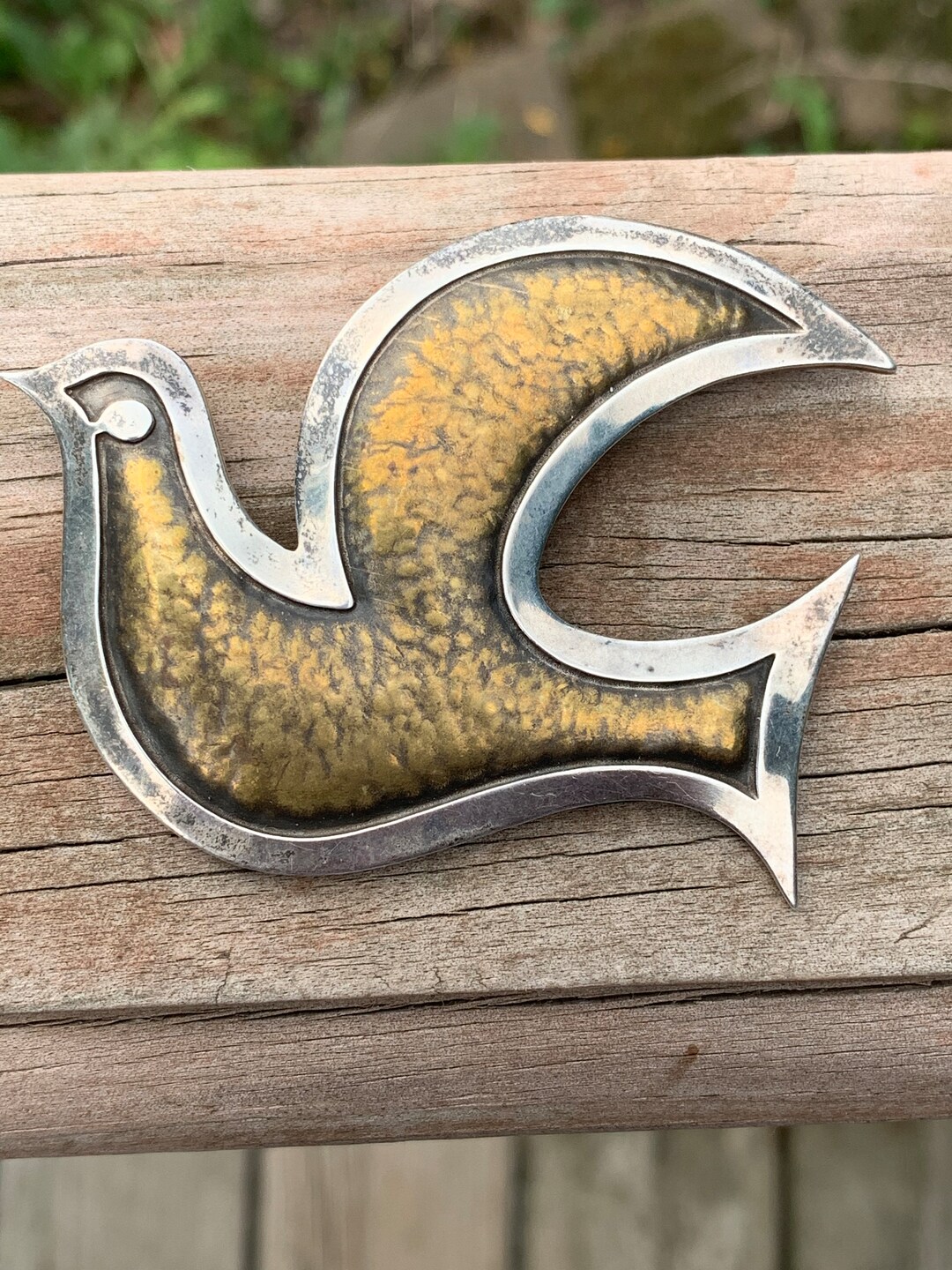 James Avery Retired Sterling and Brass Dove Brooch/pendant Etsy