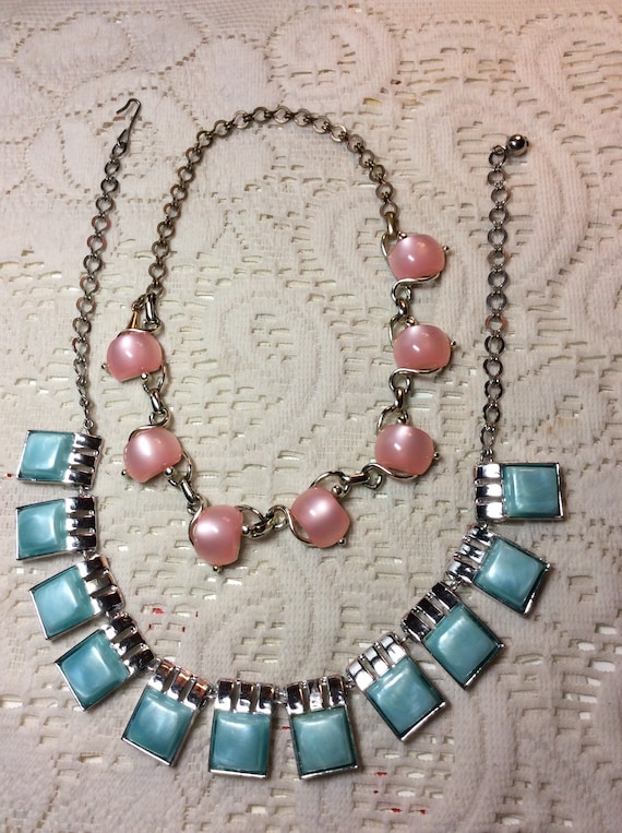 Two 1950s lucite thermoset necklaces