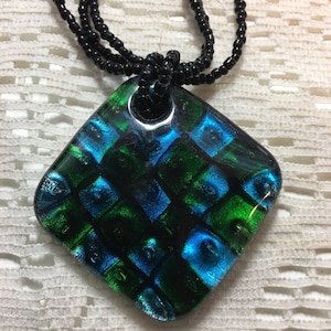 Multi strand beaded art glass necklace