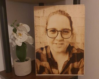 Individualisieren Sie Ihr Fotobild auf Sperrholz pyrograpy A4 Größe gebrannt