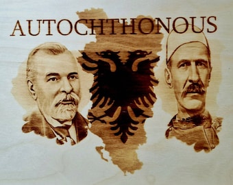 AUTOCHTONUS Autoktonus Bild auf Holz gebrannt Pyrographie A4 Format