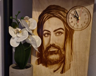 Imam Ali A4 Größe Uhr Bild auf Holz Brandmalerei gebrannt