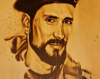 Agim Ramadani auch bekannt mit Spitzname "KATANA", Bild auf Holz A4 Größe gebrannt